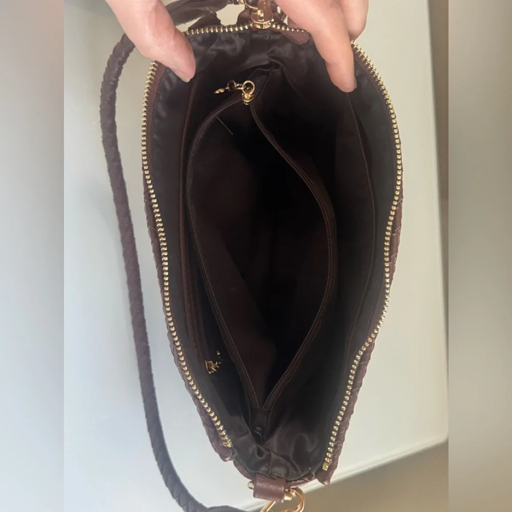 Modern + Chic Elegant Elle Woven shoulder/Crossbody Bag-cinnamon - Picture 8 of 13